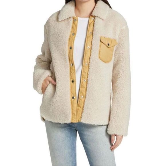 rag & bone Jackets & Blazers - rag & bone Off-White and Tan Teddy Jacket